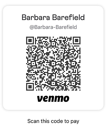 Venmo QR code @Barbara-Barefield
